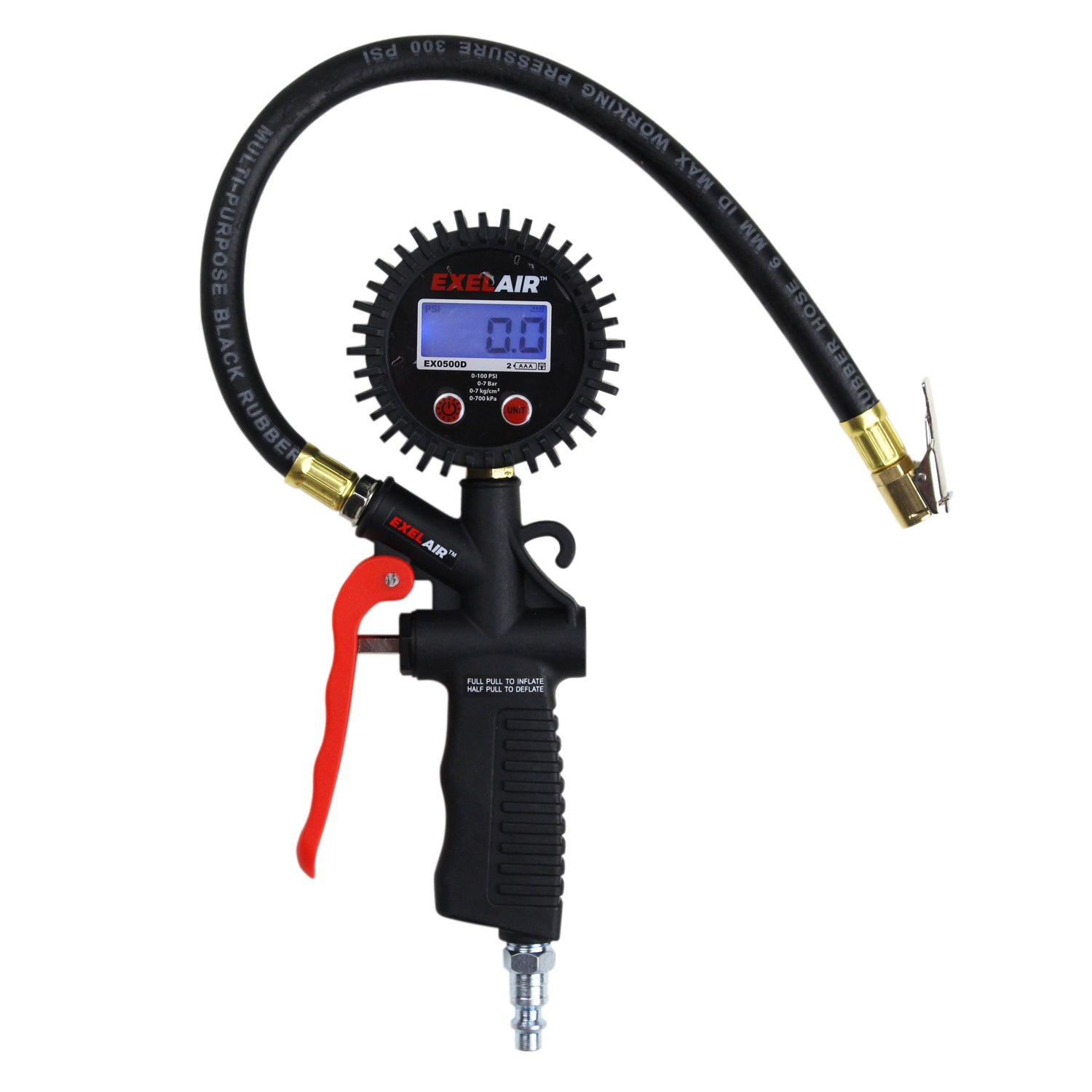 Milton EX0500D Digital Pistol Grip Tire Inflator/Deflator Gauge