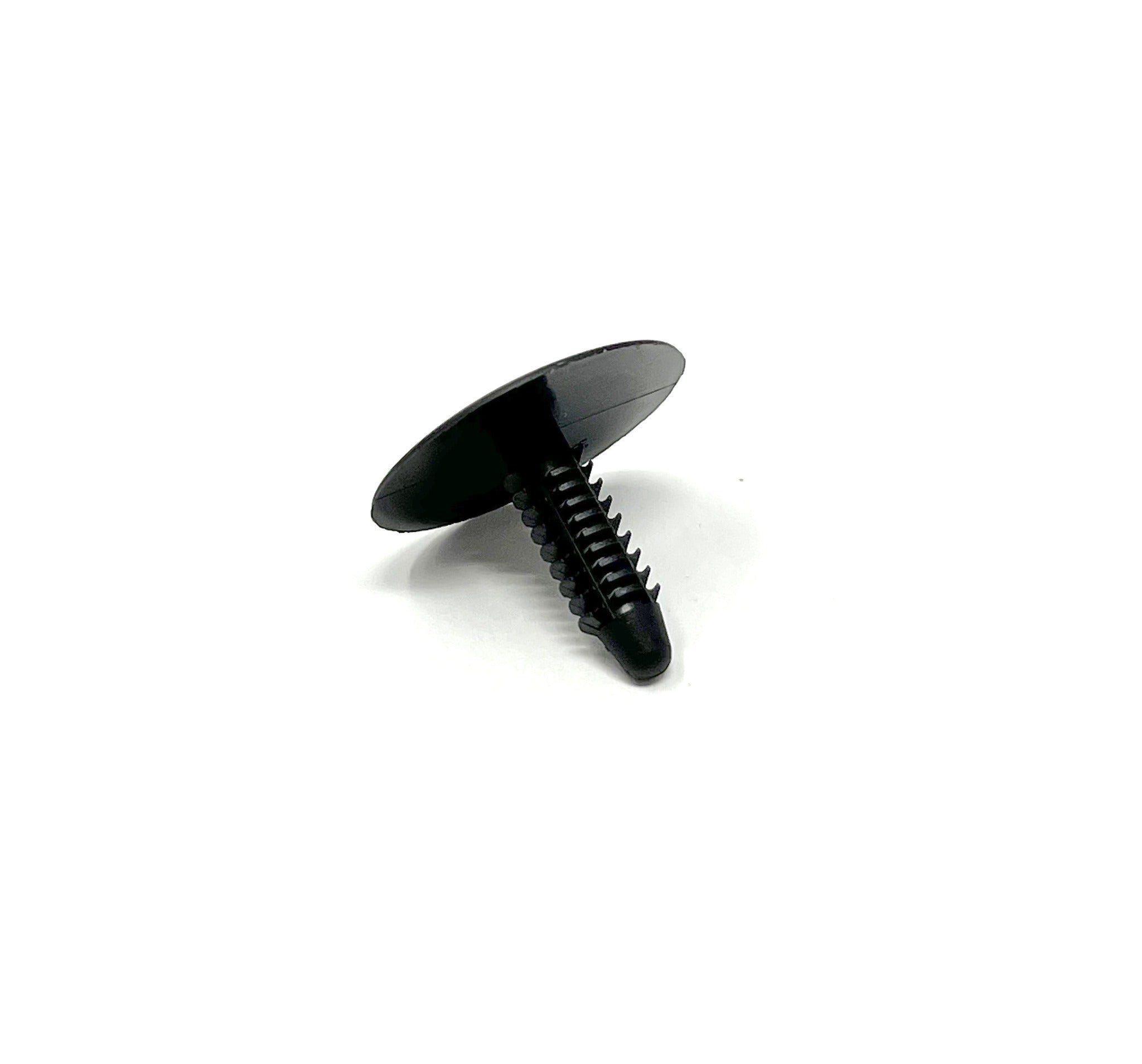 Black Universal Nylon Shield Retainer Head Diameter 1",  Stem Diameter 1/4", Stem Length 25/32" Ford # N808370 S (pack of 25)