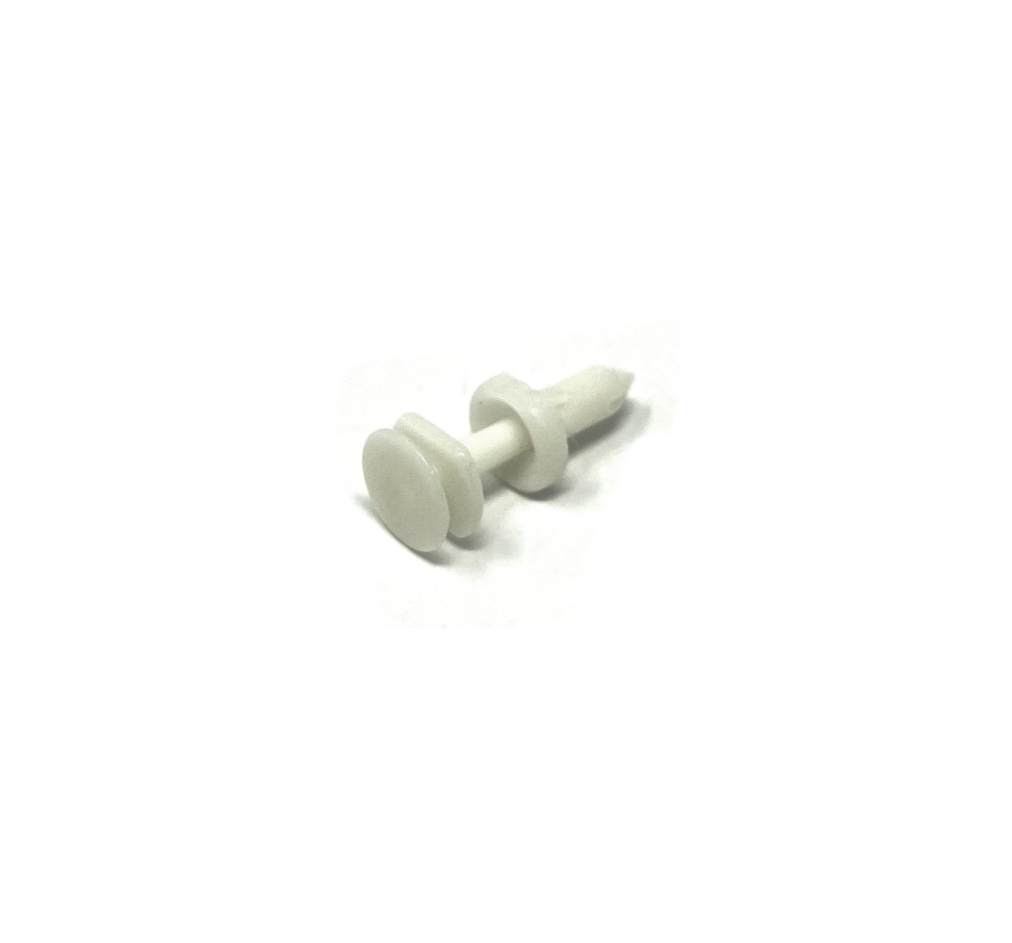 White Nylon Door Push Ret   1/4" Hole Size 11/16" Stem Length (Pack of 50)