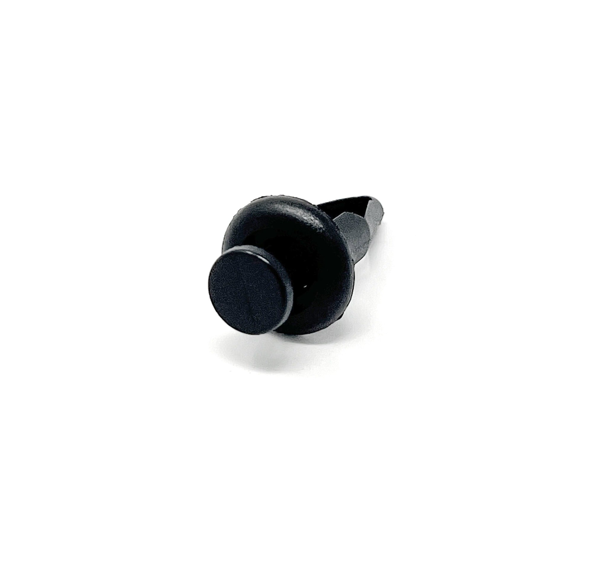 Black Nylon Push Type Retainer  16mm Head Diameter 16mm, Stem Length 20mm, Fits Into 8mm Hole (Pack of 25)