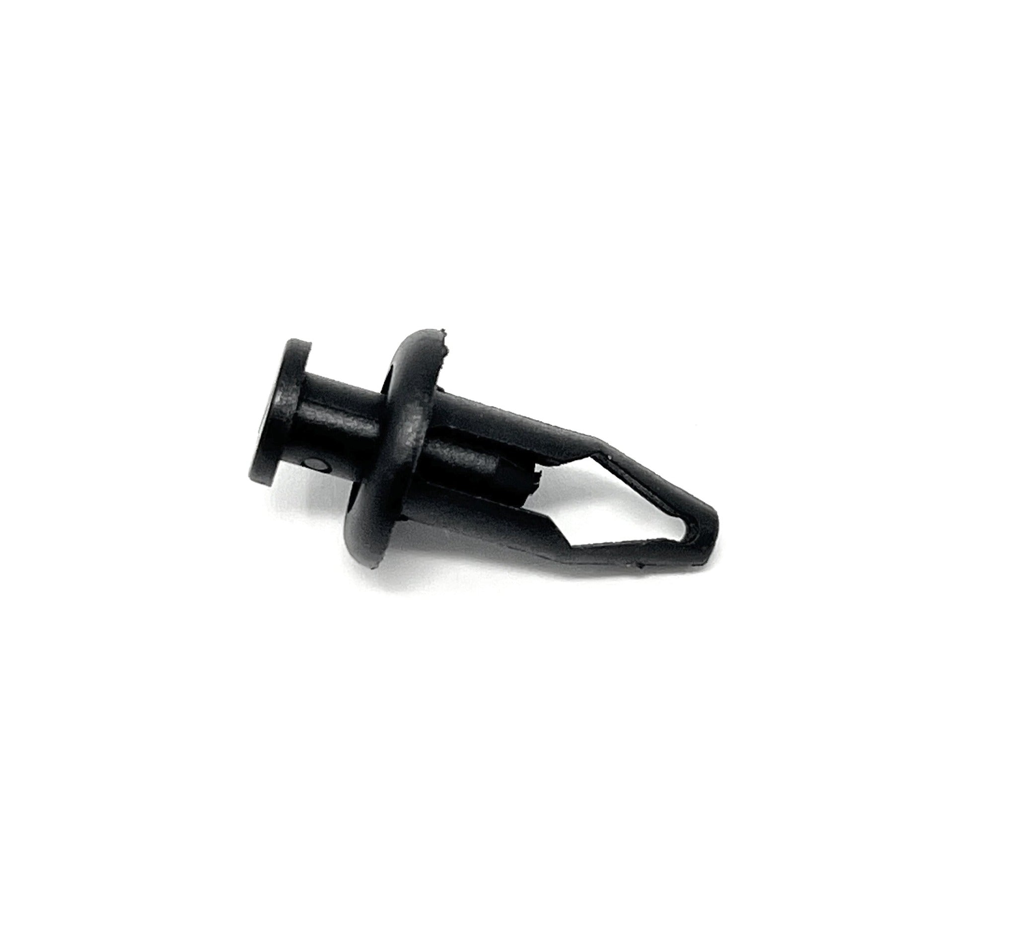 Black Nylon Push Type Retainer  16mm Head Diameter 16mm, Stem Length 20mm, Fits Into 8mm Hole (Pack of 25)