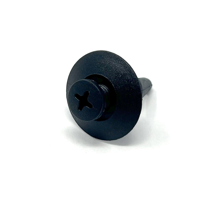 Black Nylon Inner Fender Shield Blind Rivet, Head Diameter 20mm, Stem Length 18mm, Fits Into 8mm Hole (Pack of 25)