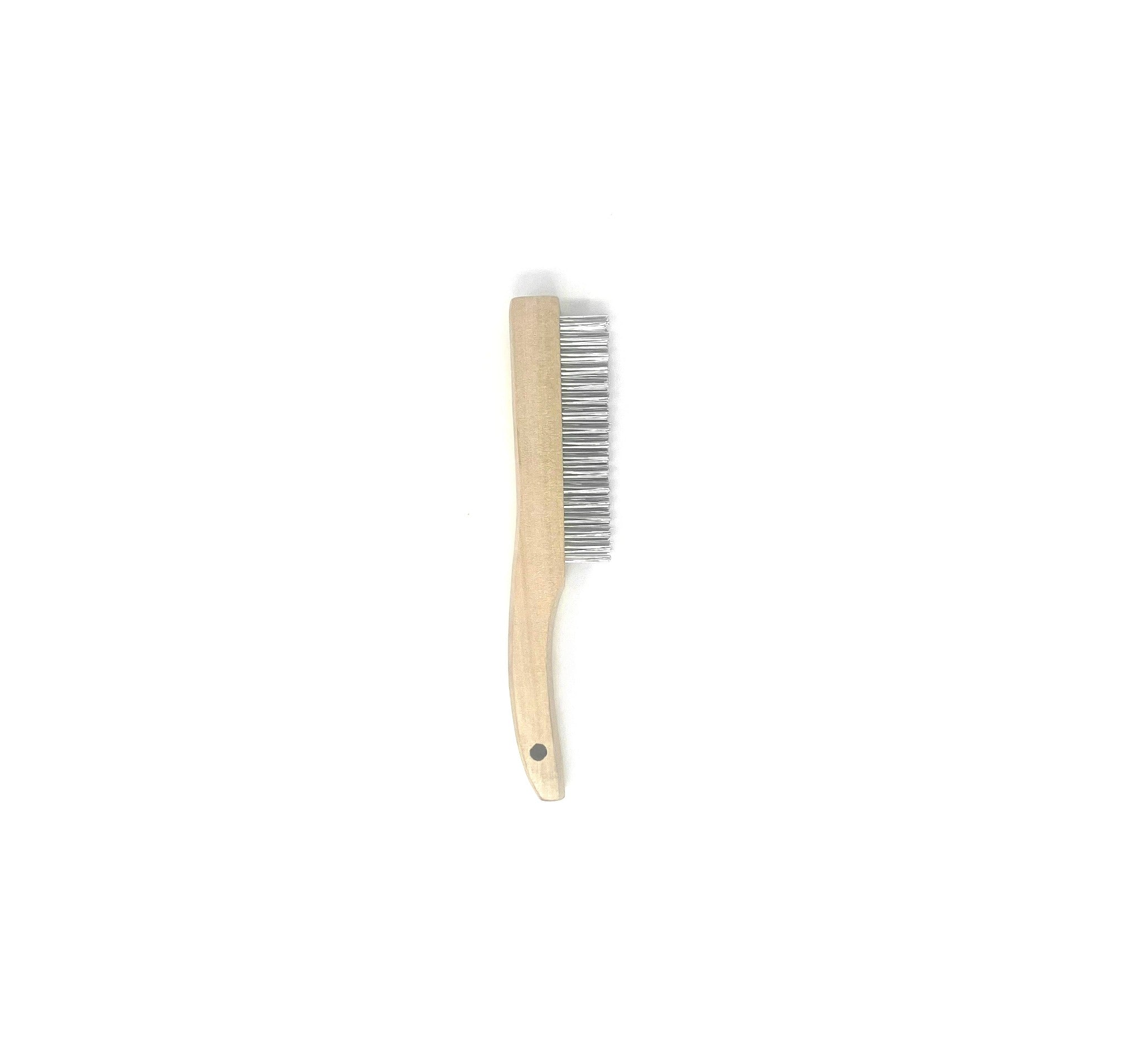 Wood Handle Stainless STL Shoe Horn Wire Brush