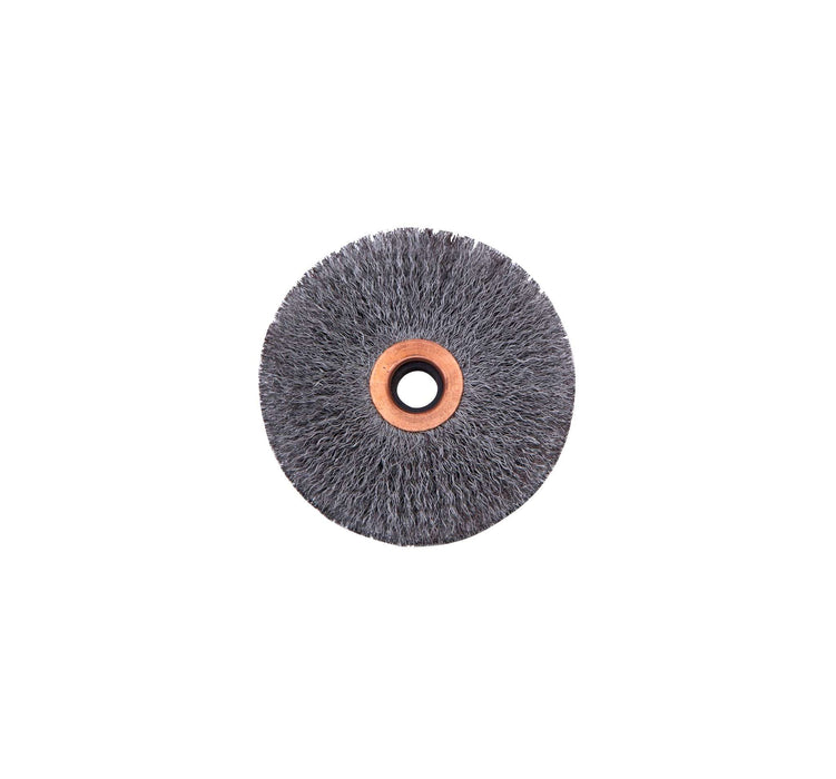 3” (75mm) Crimped Wire Wheel 3” 5/8” Face X 1/2″ Arbor Hole Fine .008 Wire
