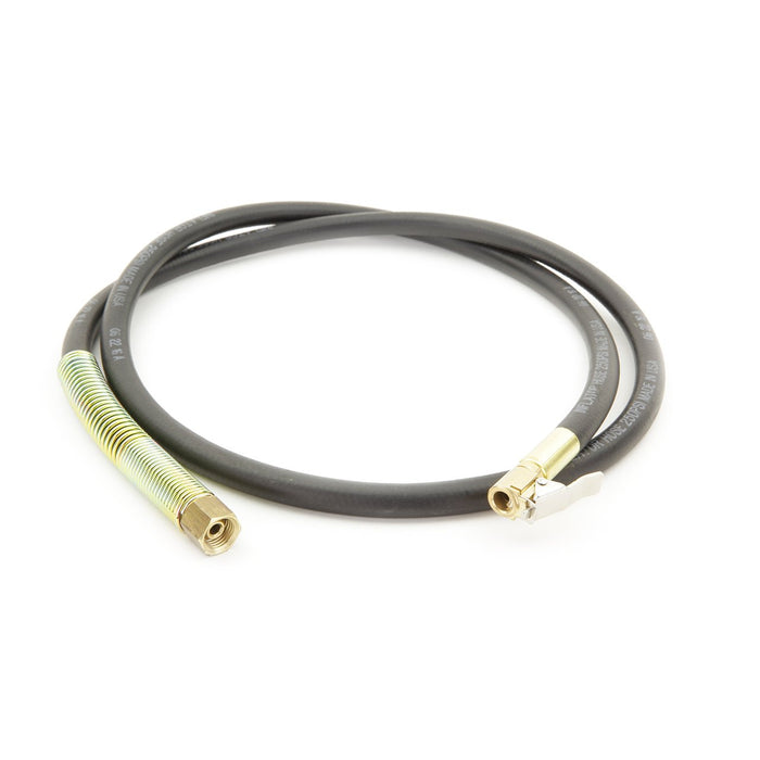54" Inflator Hose Assembly With Spring Guard (Open Coupling one side, 1/4" Female NPT Swivel on other side)